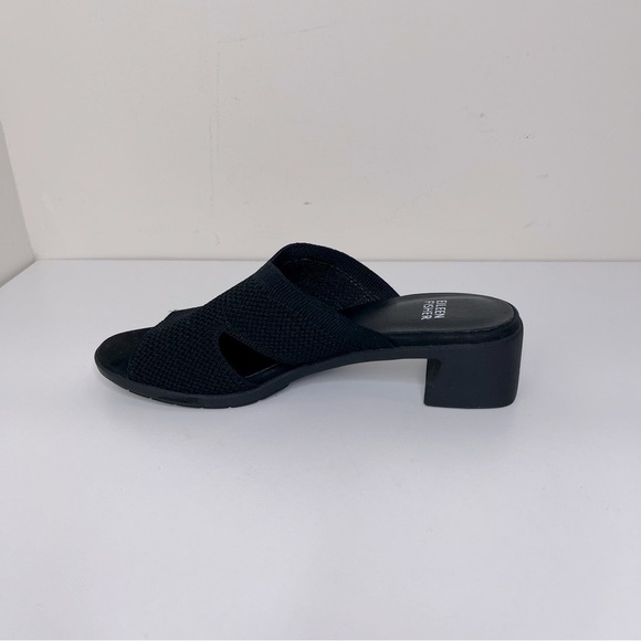Eileen Fisher Stretch Fabric Block Heel Sandals minimalist luxury mature - Picture 4 of 12
